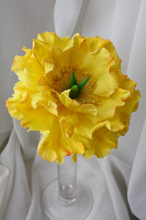 Пион и орхидея цимбидиум.