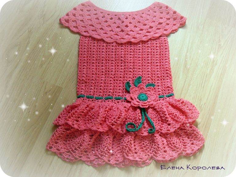 Летнее платье для девочки крючком
