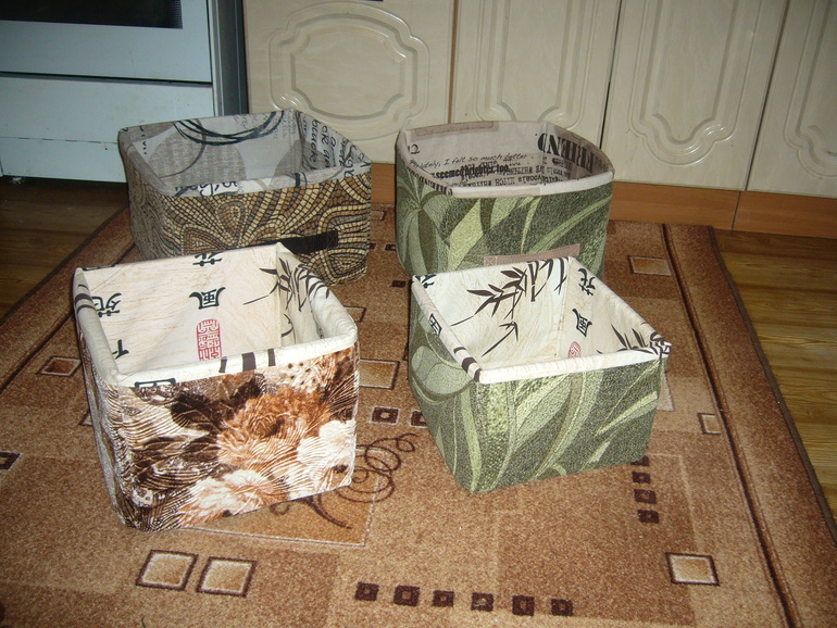 Короба  для хранения рукодельных принадлежностей.