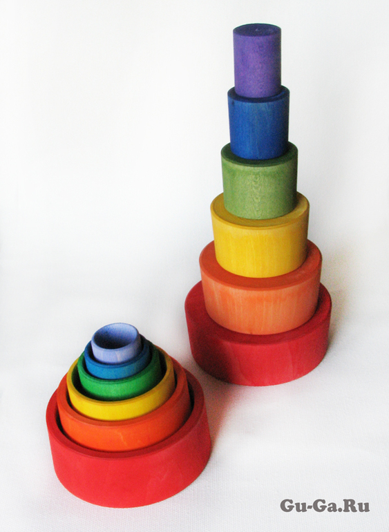 Игра-сортировка Деревянные стаканчики с бусинками