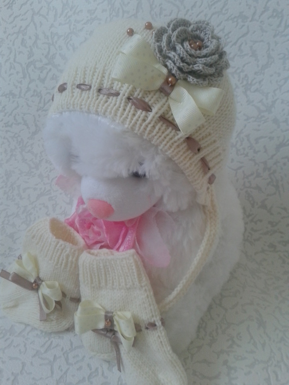 Чепчик и носочки "Пломбир":)))