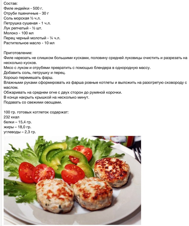 Котлеты из индейки