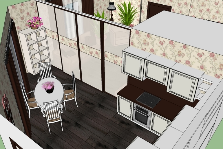 Кухня-столовая-гостинная