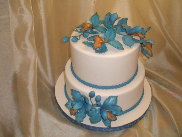 Свадебный торт с орхидеями на заказ