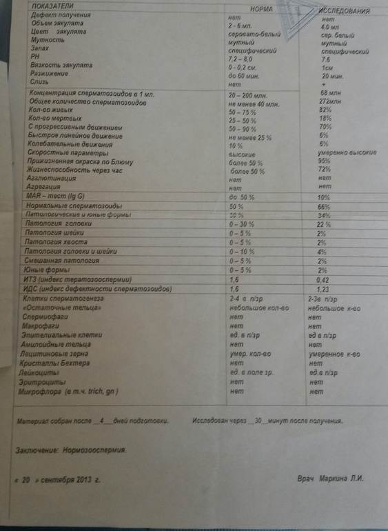 Спермограмма