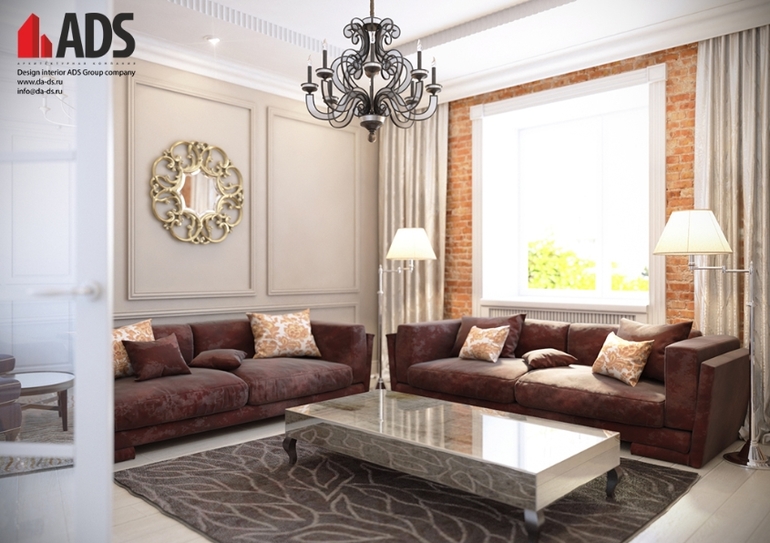 Дизайн интерьера холла и гостиной