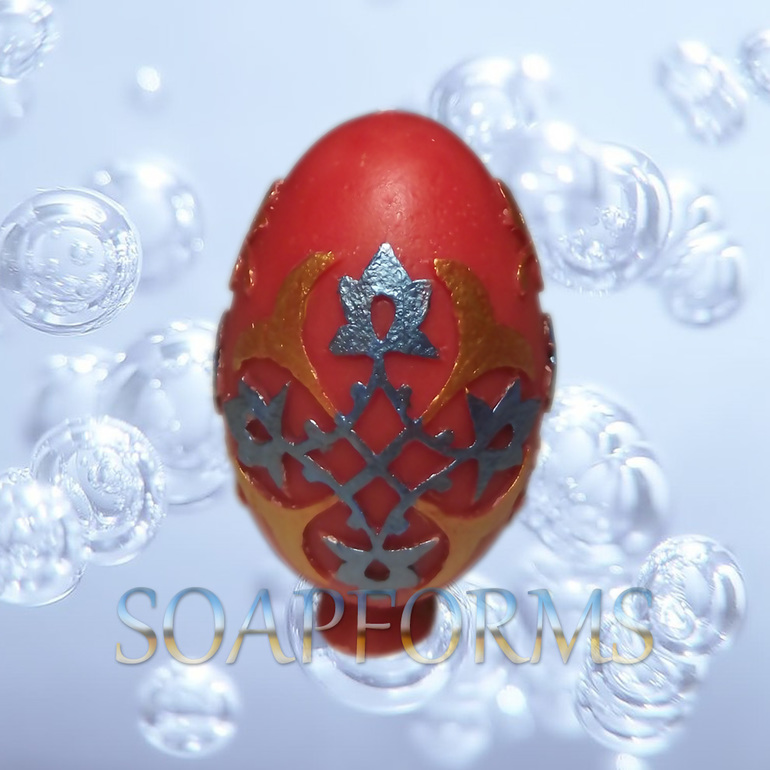 Силиконовая форма для мыла "Яйцо пасхальное с орнаментом 1"