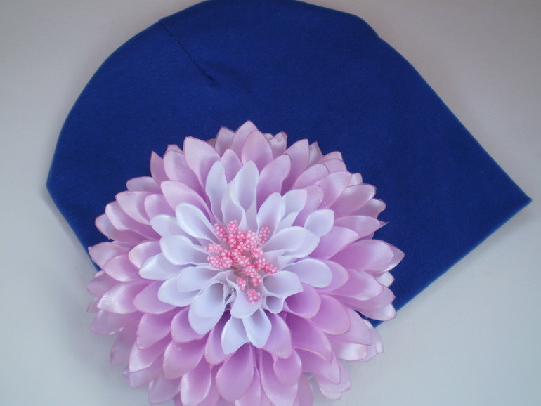 Детские летние трикотажные шапочки с цветами