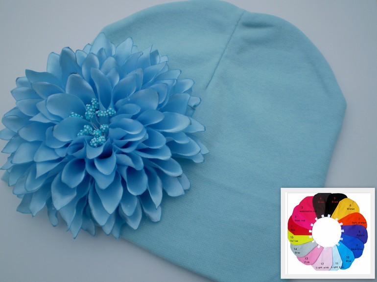 Шапочки с цветами ручной работы.