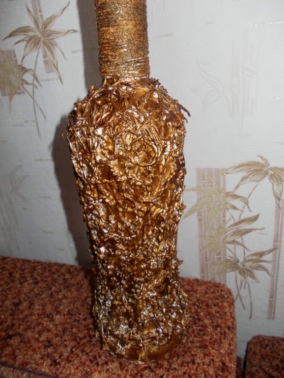 Бутылка в технике "Терра"