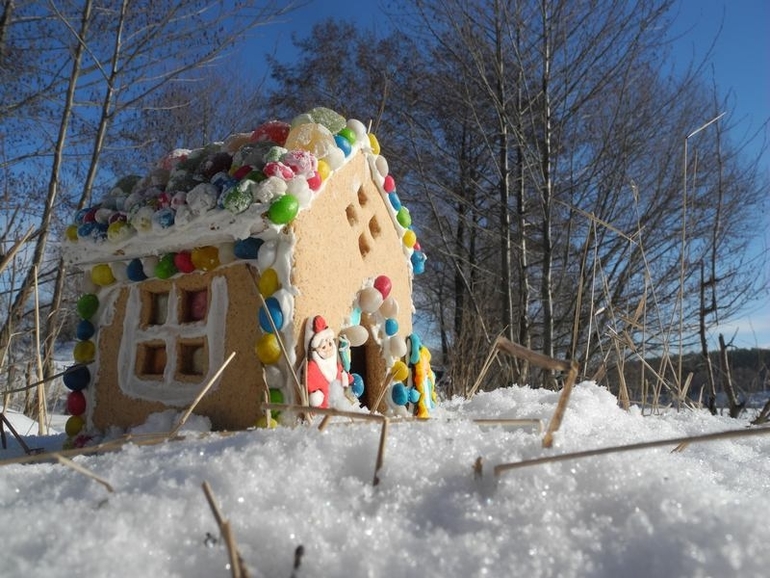 Пряничный домик в снегах