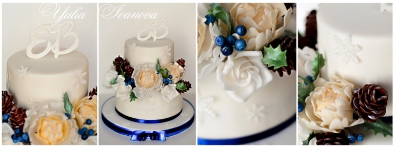 Зимний свадебный торт!