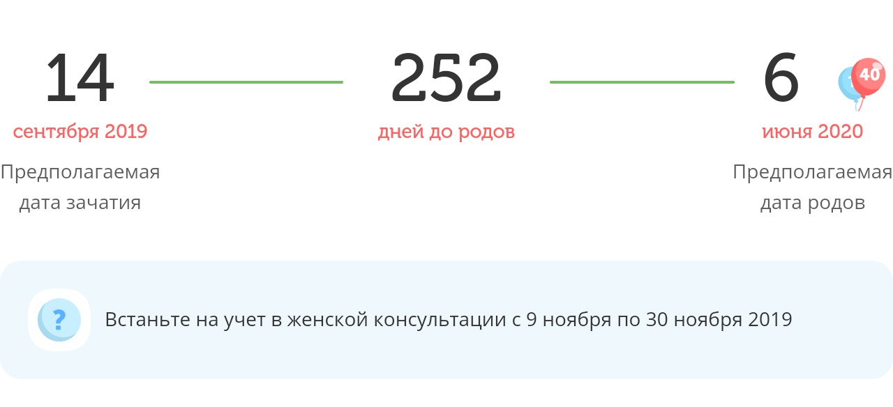 Калькулятор даты родов