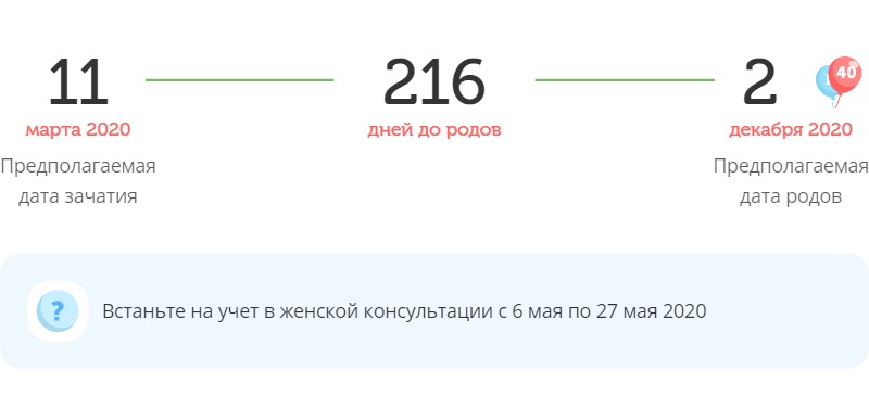 Калькулятор даты родов