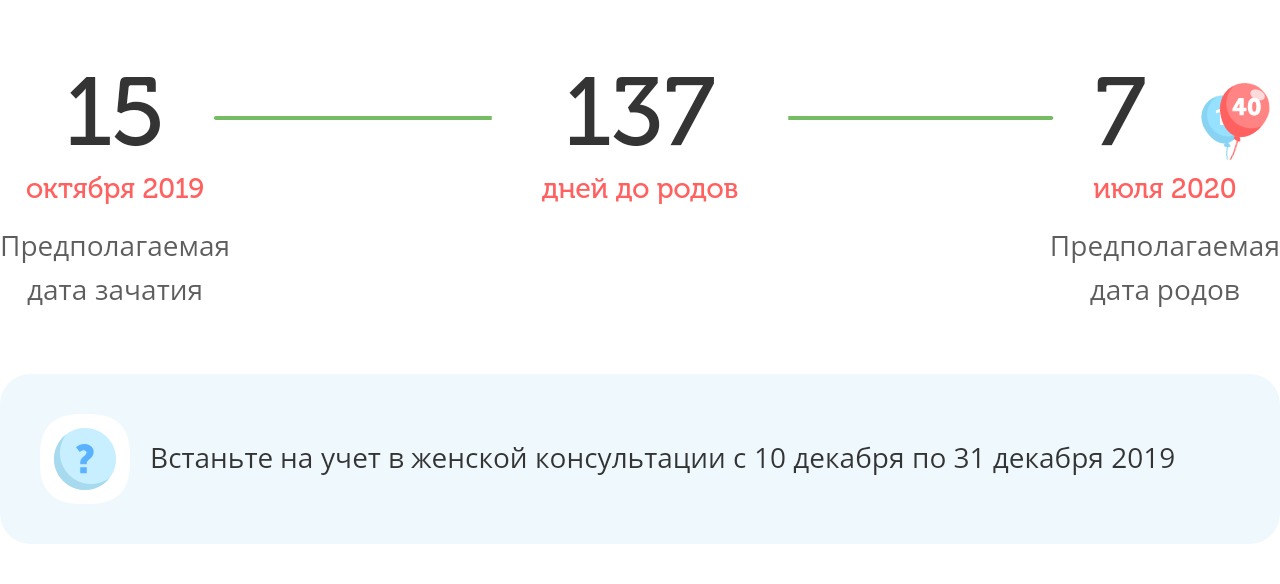 Калькулятор даты родов