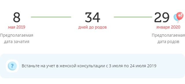 Калькулятор даты родов