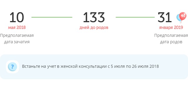 Калькулятор даты родов