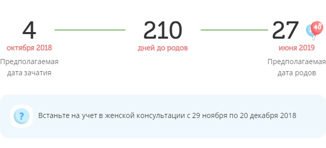 Калькулятор даты родов