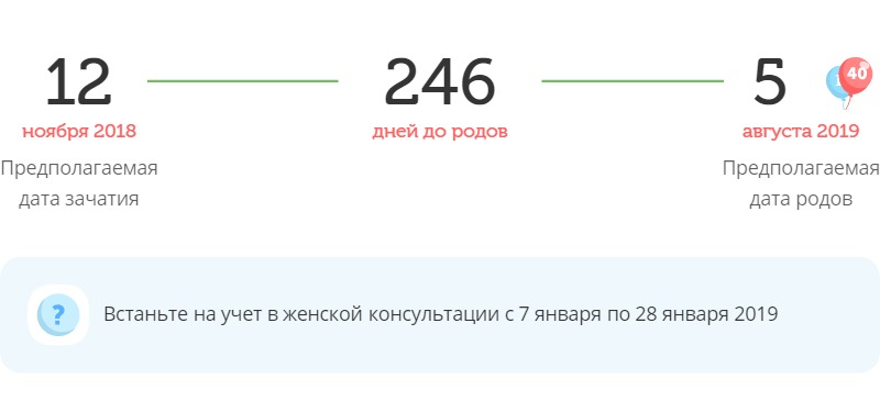 Калькулятор даты родов