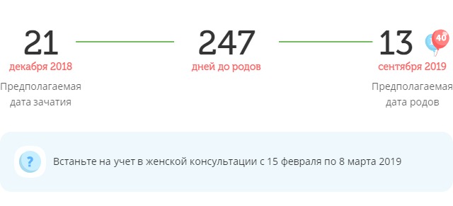 Калькулятор даты родов