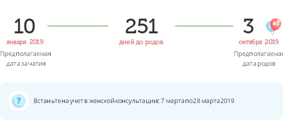 Калькулятор даты родов