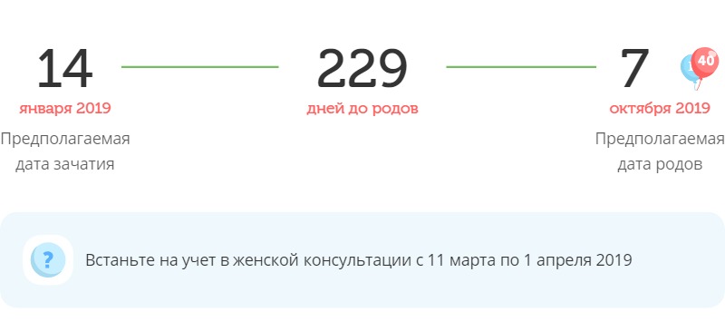 Калькулятор даты родов