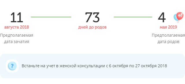 Калькулятор даты родов