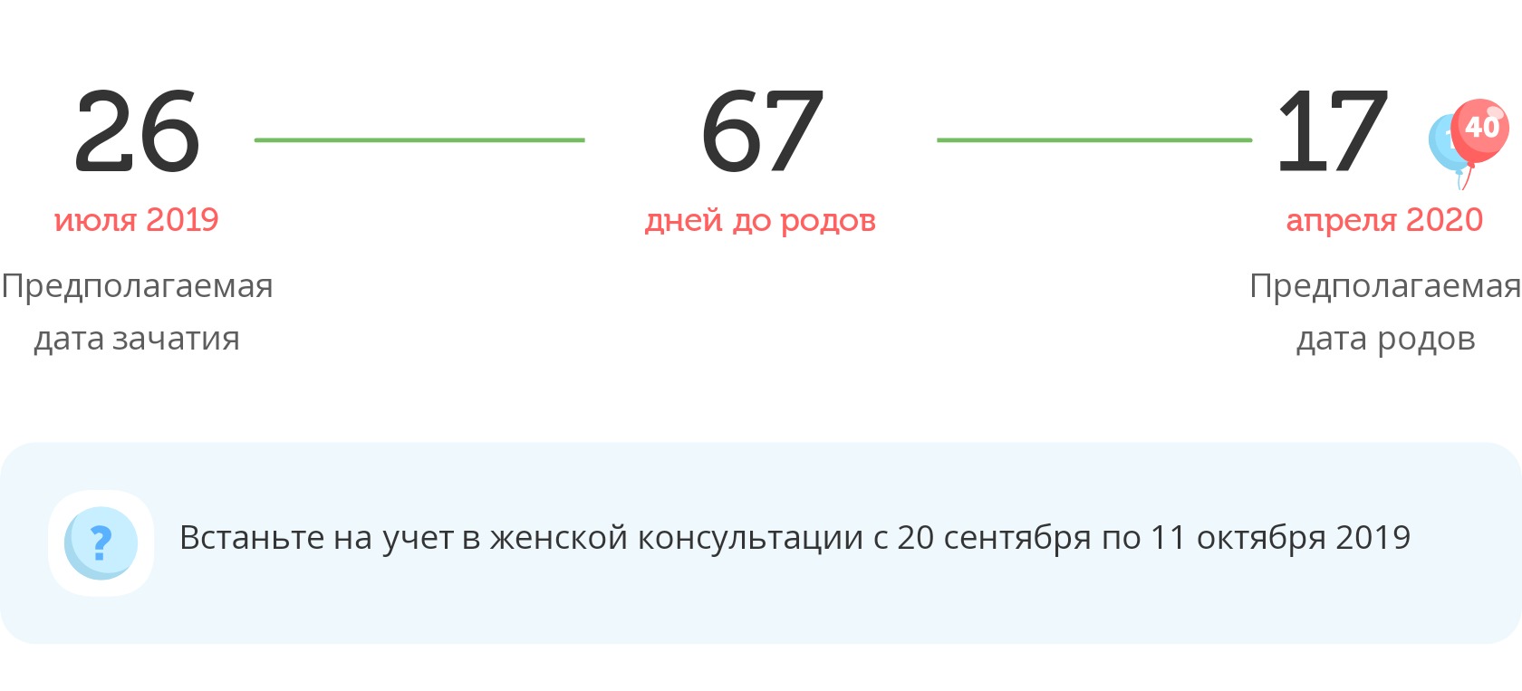 Калькулятор даты родов