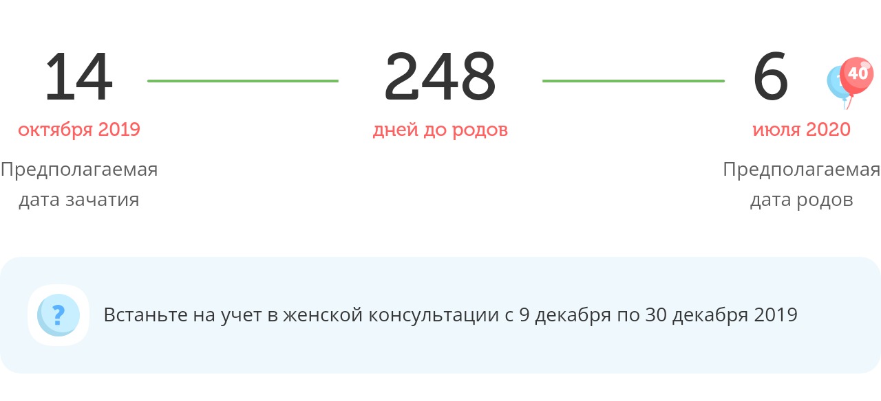 Калькулятор даты родов