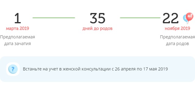 Калькулятор даты родов