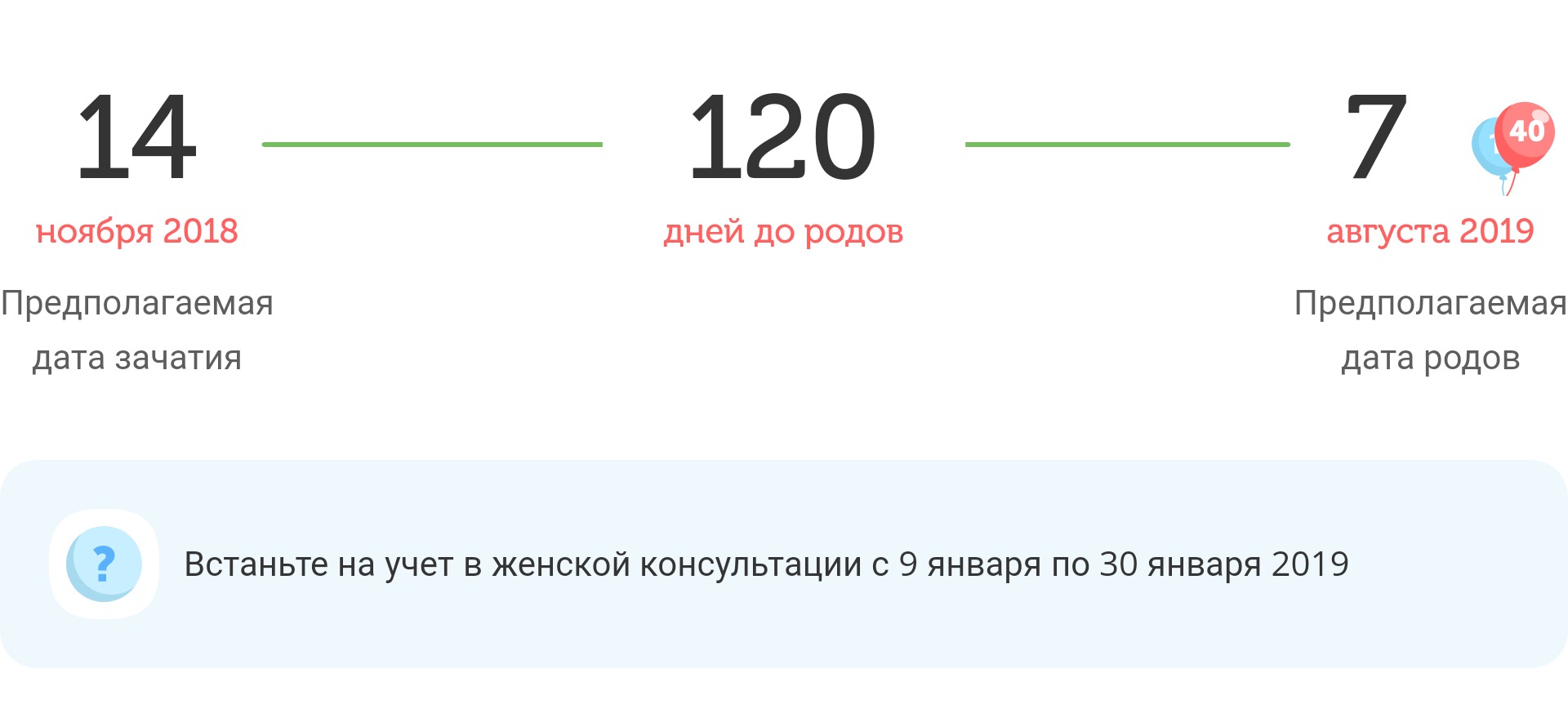 Калькулятор даты родов