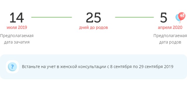 Калькулятор даты родов