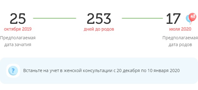 Калькулятор даты родов
