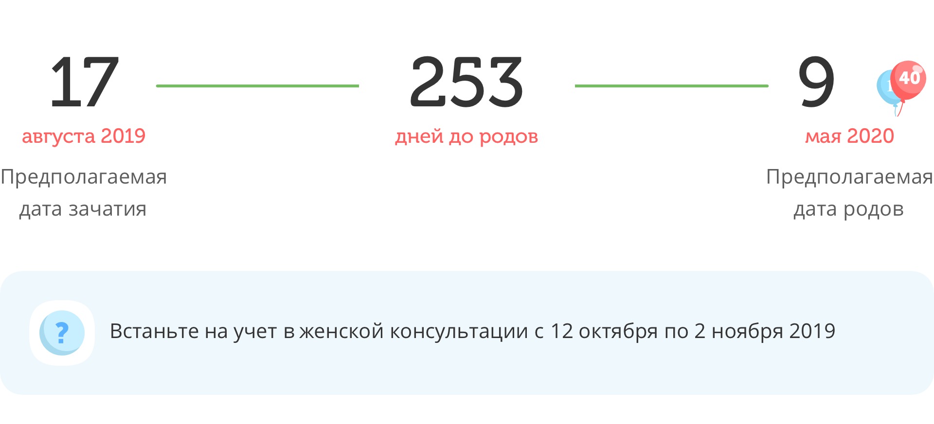 Калькулятор даты родов