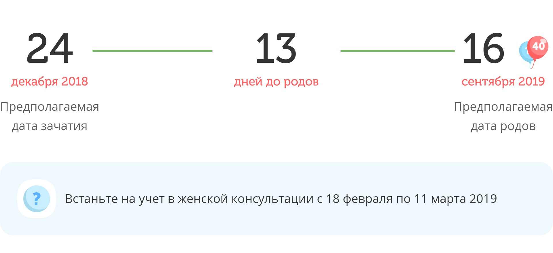 Калькулятор даты родов