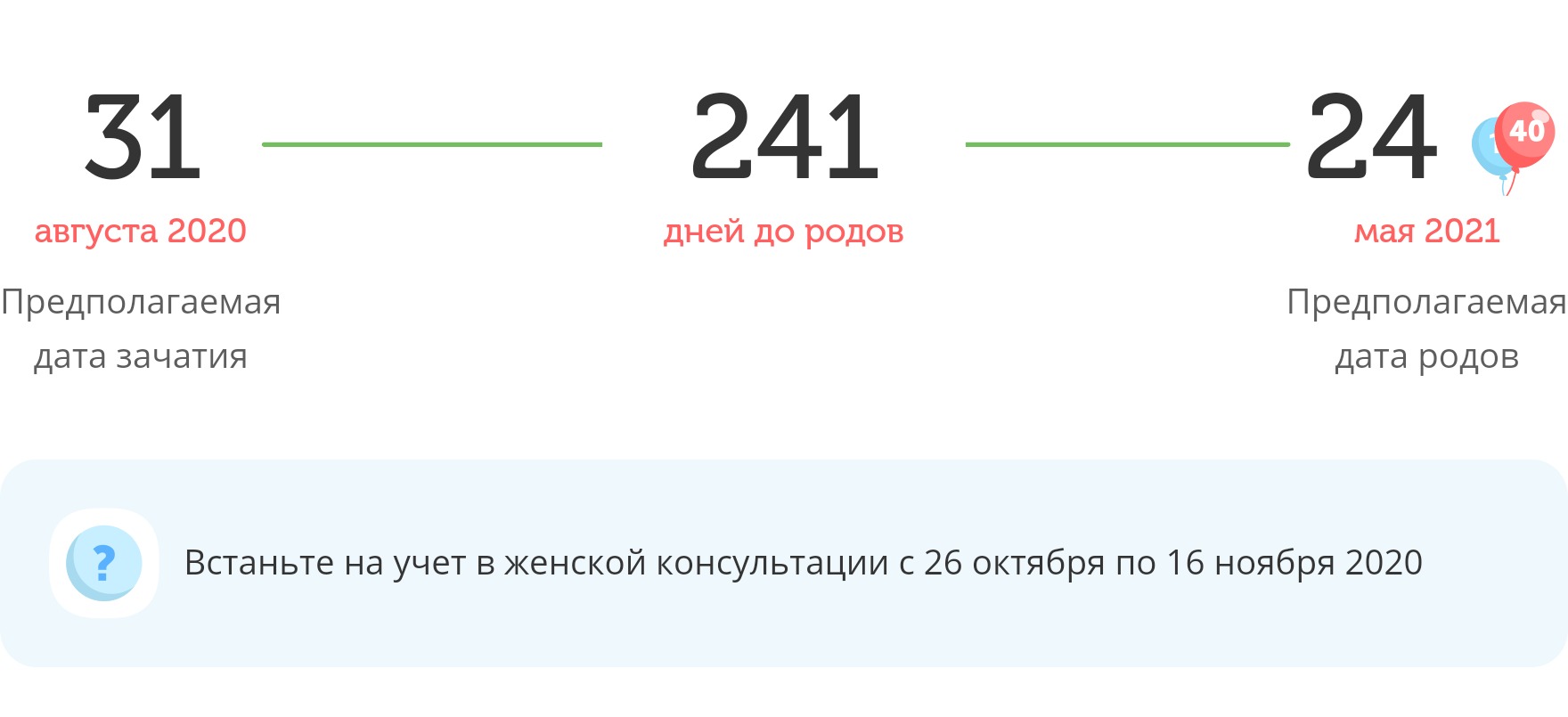Калькулятор даты родов