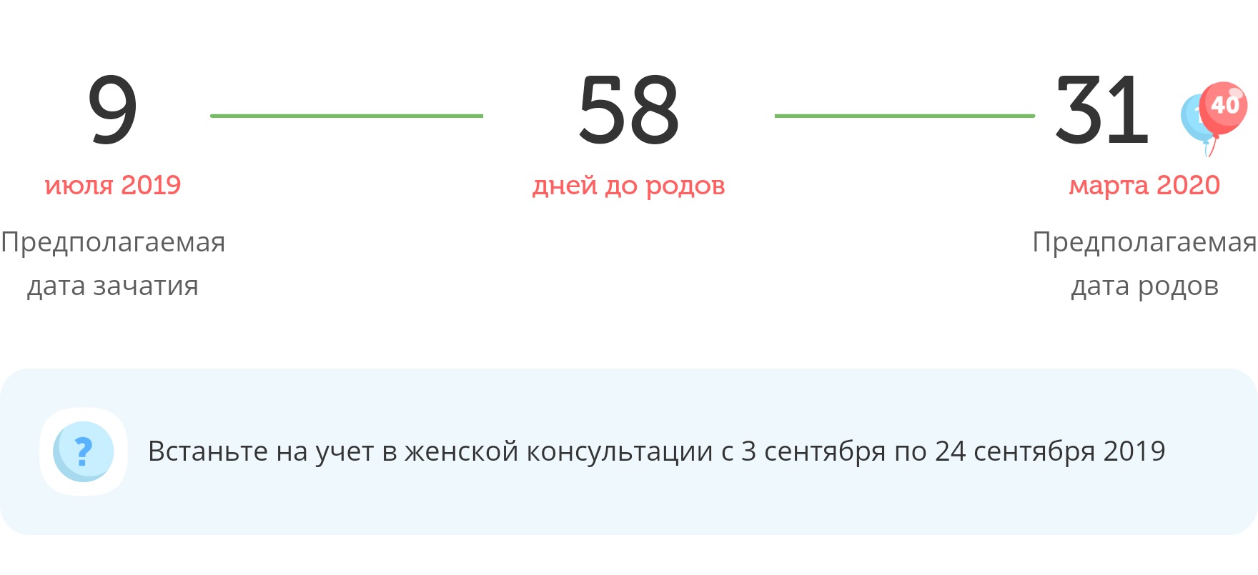 Калькулятор даты родов