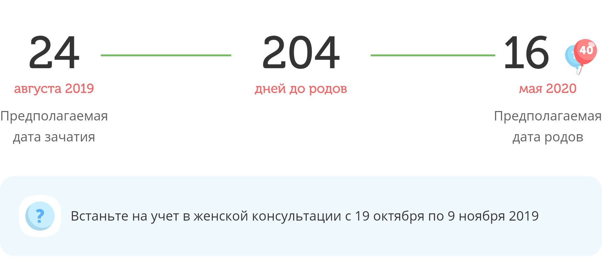 Калькулятор даты родов