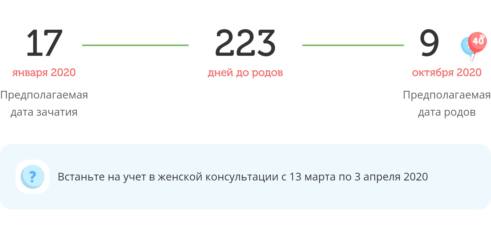 Калькулятор даты родов