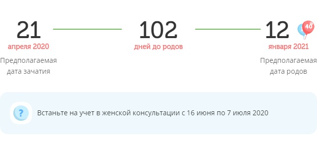 Калькулятор даты родов