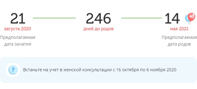 Калькулятор даты родов