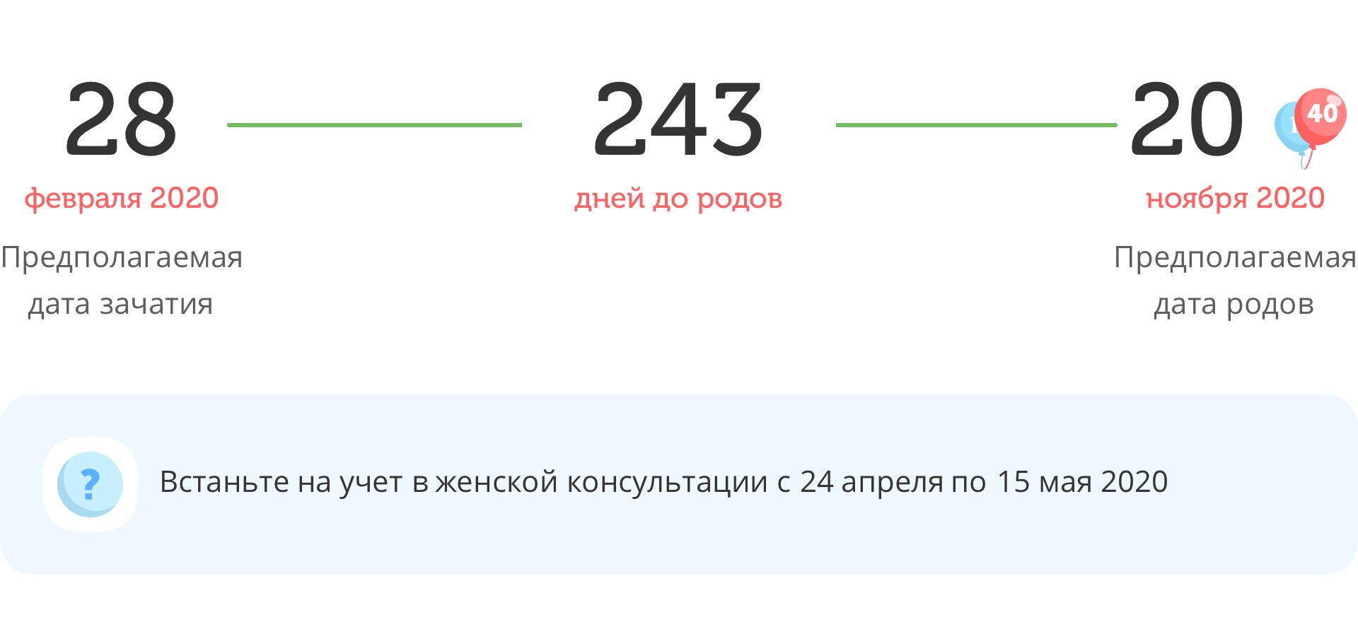 Калькулятор даты родов