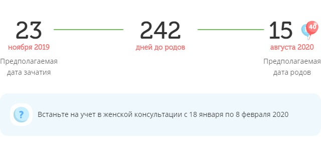 Калькулятор даты родов