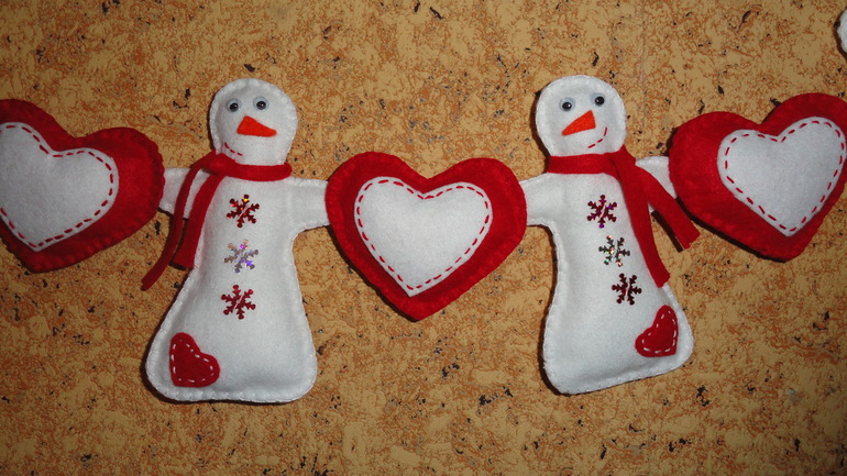 Новогодняя гирлянда из фетра