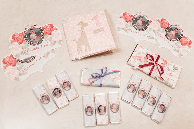 Делала оформление праздника в электронном виде для Миланы!