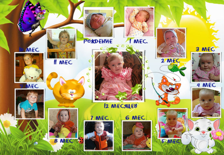 от рождения  до года)))) вот как мы изменились)))