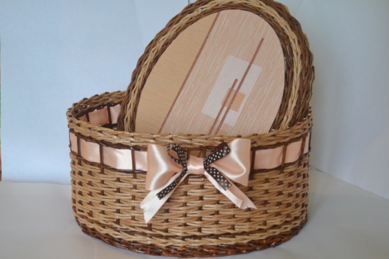 Овальная шкатулка для рукоделий