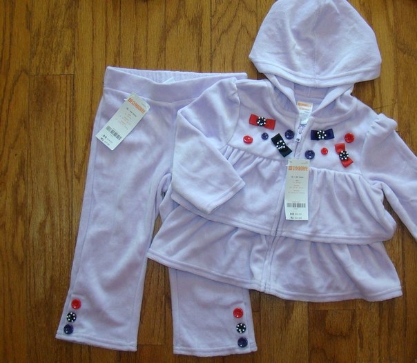 велюровый костюмчик джимбори 12-24 мес для девочки