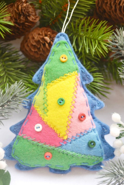 Набор елочных игрушек "Лоскутные"