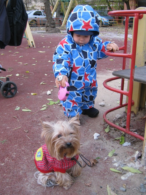 Ааааа.... Малыш обижает собаку!!!!!